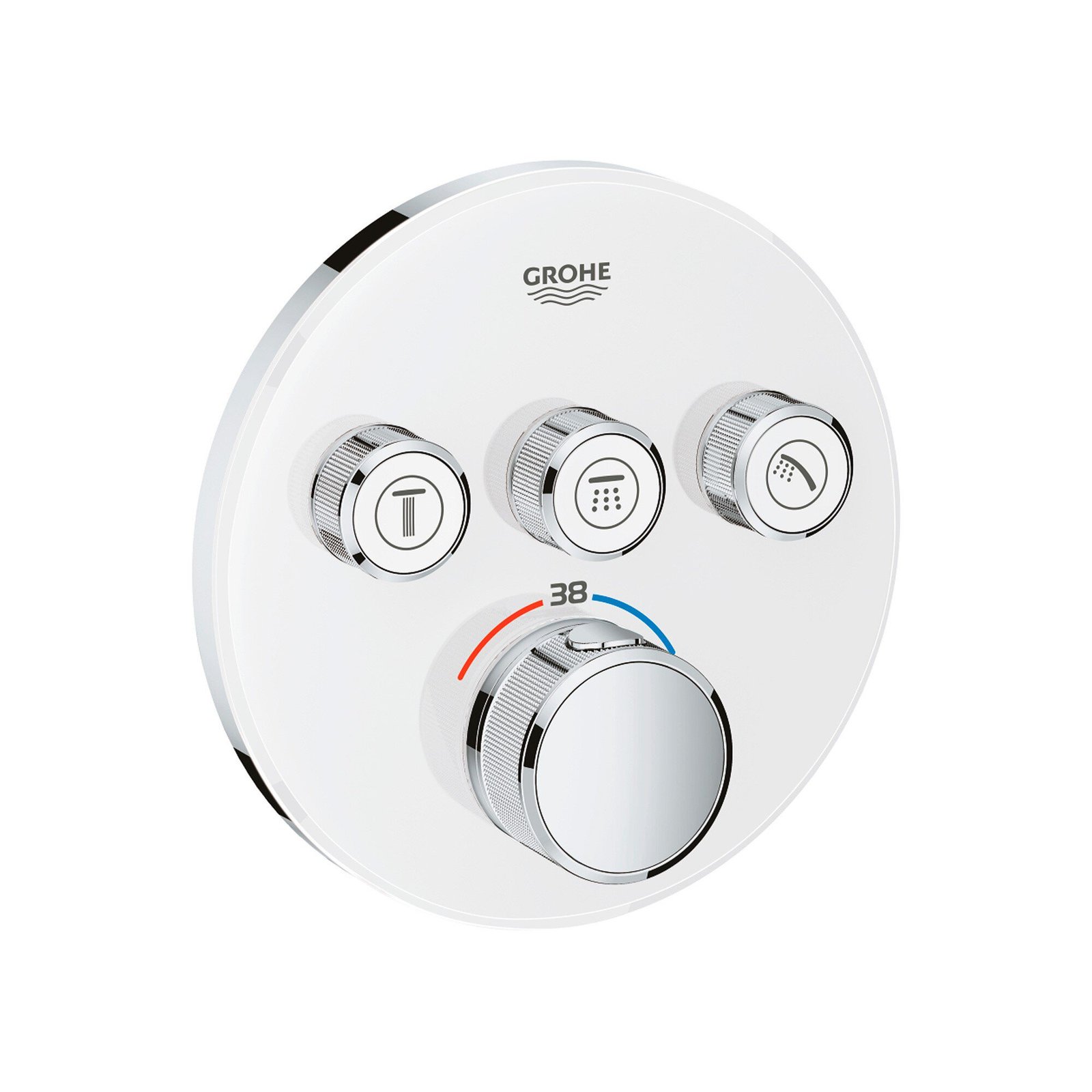 Grohe 29904LS0 termostato smartcontrol 3, cristal blanco redonda