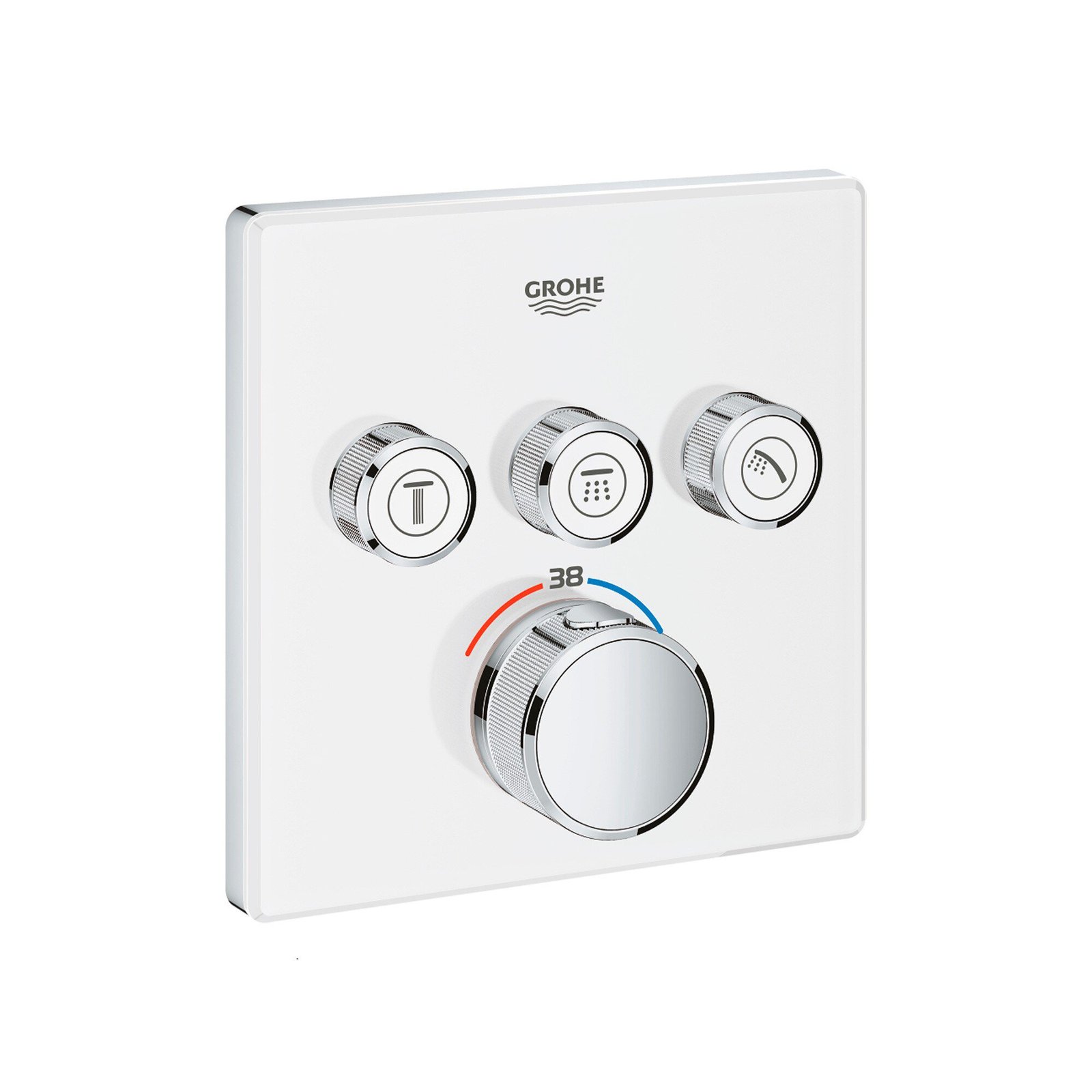 Grohe 29157LS0 termostato smartcontrol 3, cristal blanco cuadrado